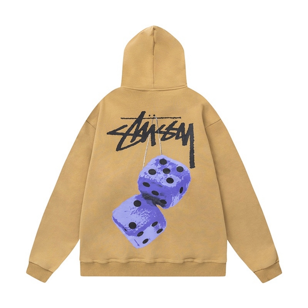 Stussy brown hoodies sweatshirts dices